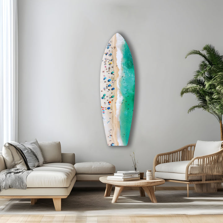 Beach Bliss Surfbrett Wandkunst 