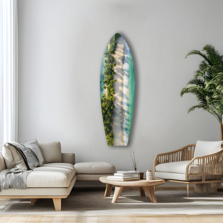 Tropical Escape Surfbrett-Wandkunst 