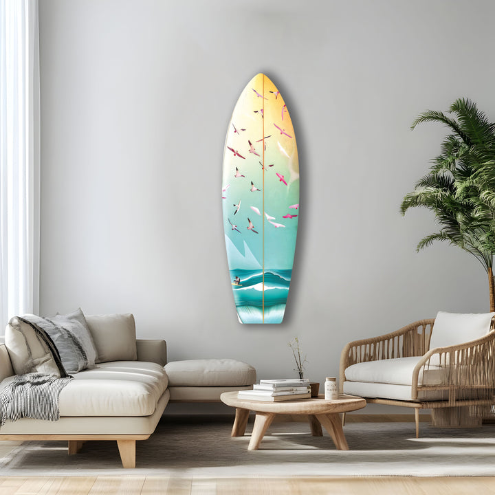 Coastal Breeze Surfboard Wandkunst – Elegantes Ozean-Dekor