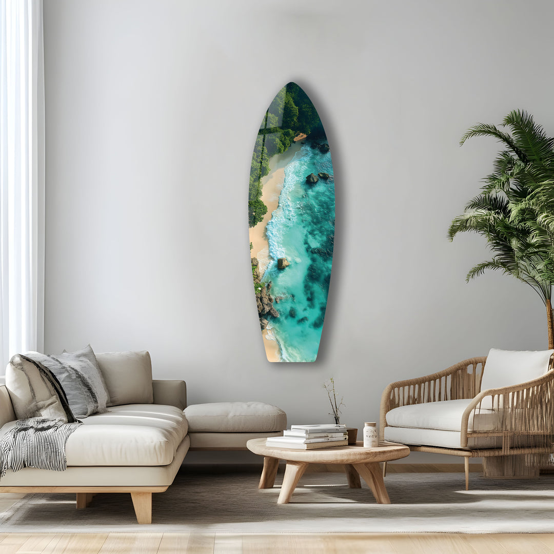 Emerald Cove Surfbrett Wandkunst 