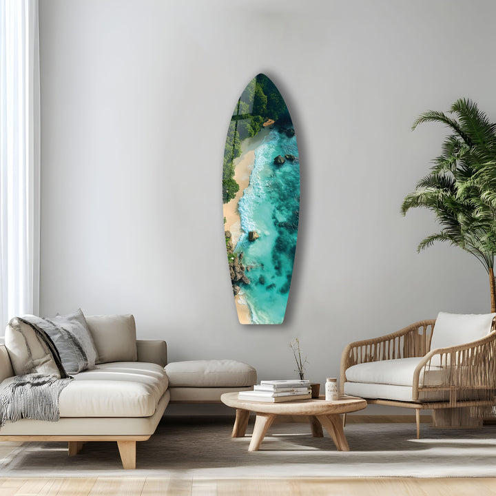 Emerald Cove Surfbrett Wandkunst 