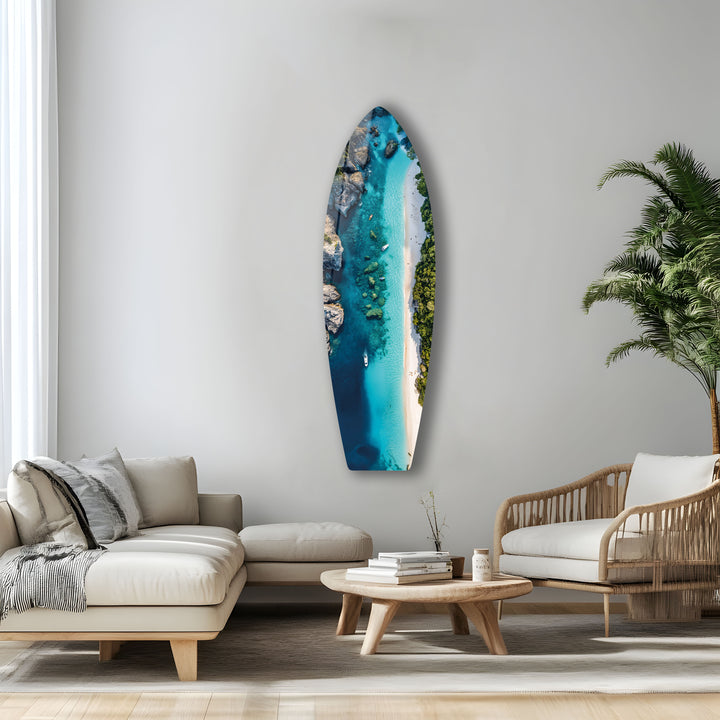 Crystal Cove Surfbrett-Wandkunst 