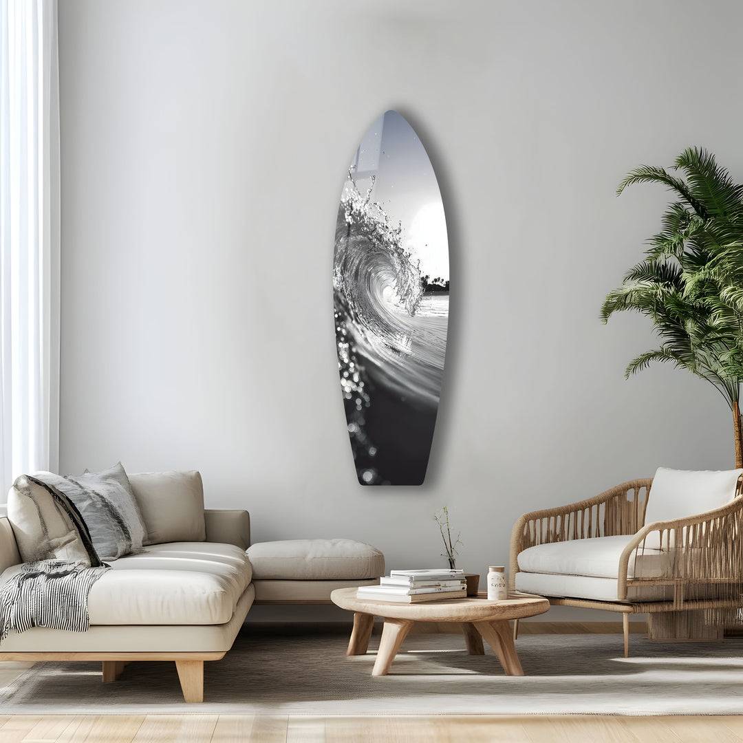 Crystal Wave Surfbrett Wandkunst 