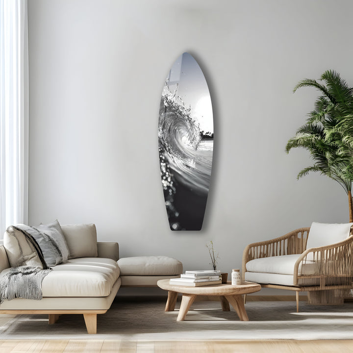 Crystal Wave Surfbrett Wandkunst 