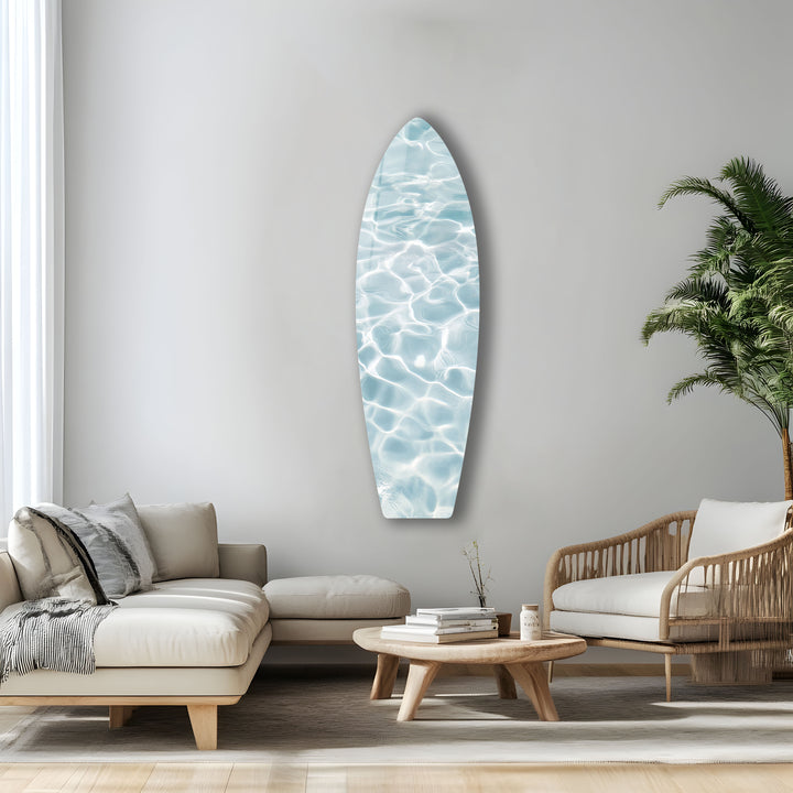 Crystal Blue Waters Surfbrett Wandkunst 