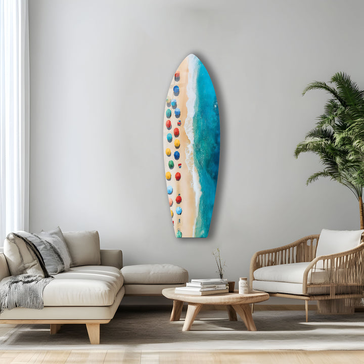 Golden Coast Surfbrett-Wandkunst 