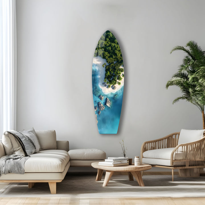 Tropisches Paradies Surfbrett Wandkunst 