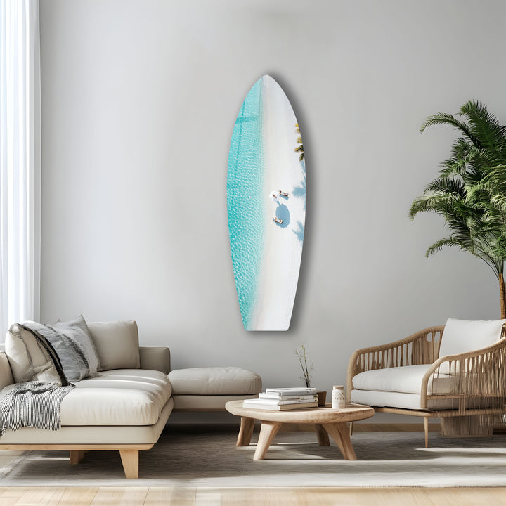 Tropical Serenity Surfbrett Wandkunst 