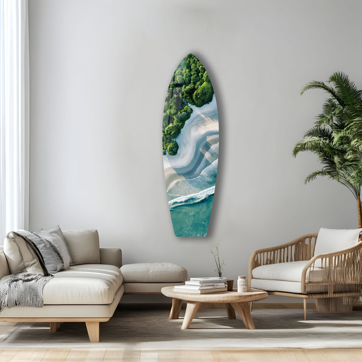 Coastal Bliss Surfbrett-Wandkunst 