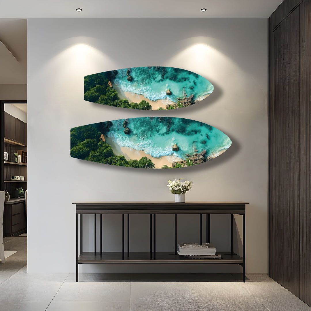 Emerald Cove Surfbrett Wandkunst 