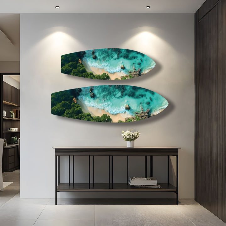 Emerald Cove Surfbrett Wandkunst 