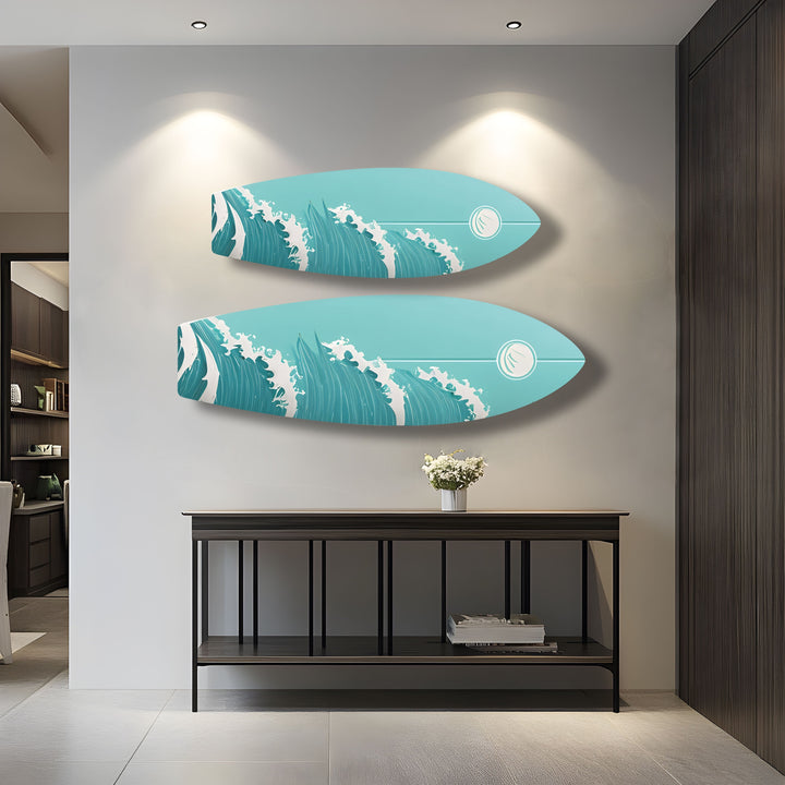 Meereswellen Surfbrett Wandkunst