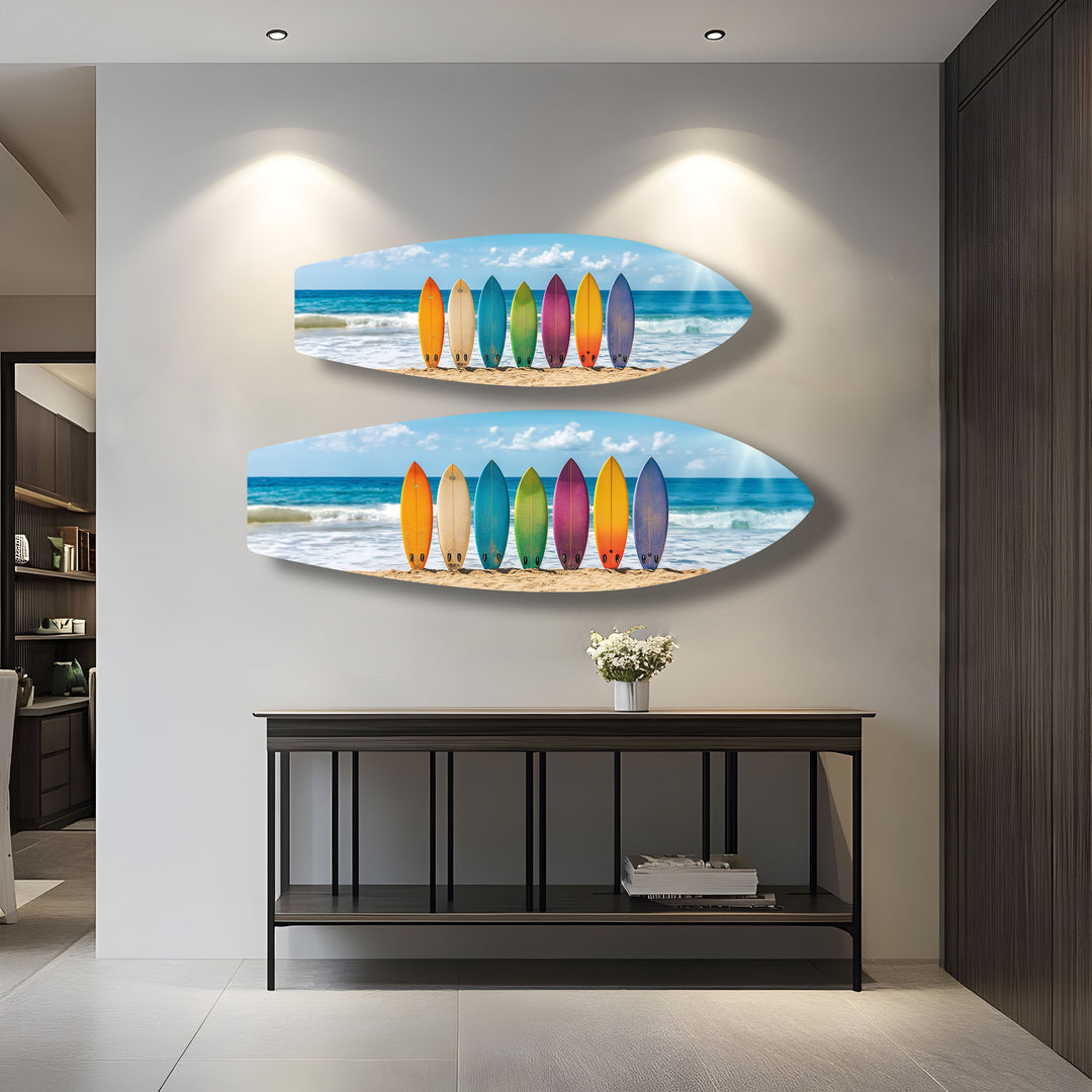 Bunte Surfbretter Wandkunst 