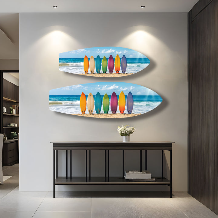 Bunte Surfbretter Wandkunst 