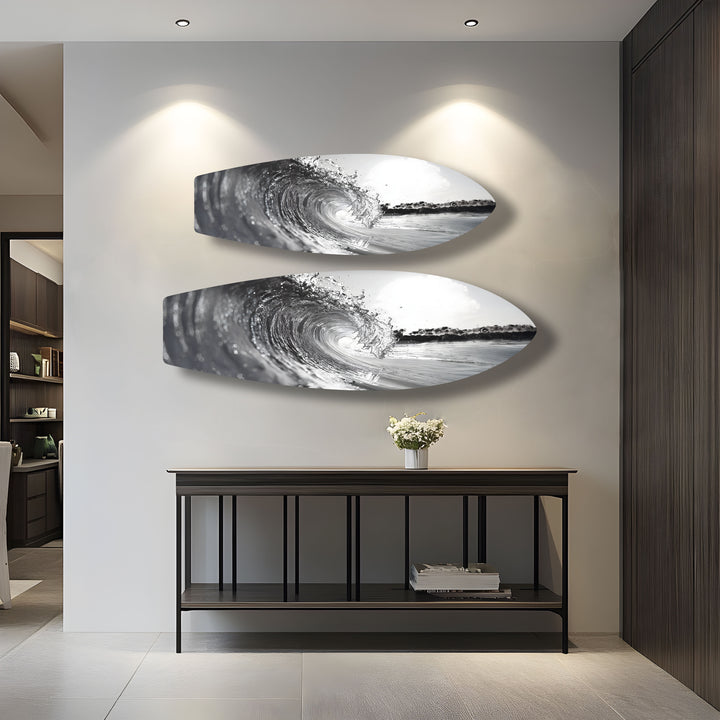Crystal Wave Surfbrett Wandkunst 