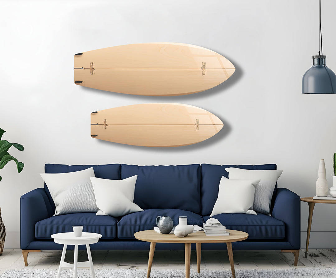 Abstraktes beiges Surfbrett-Wandbild