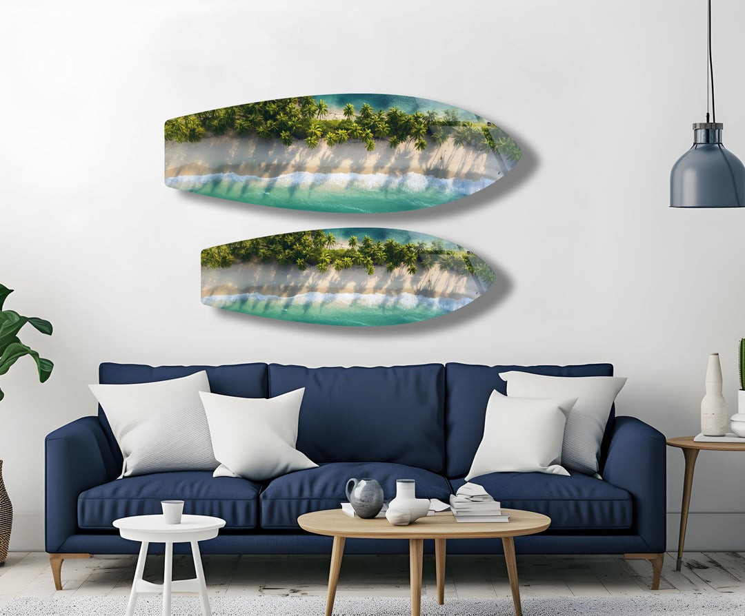 Tropical Escape Surfbrett-Wandkunst 