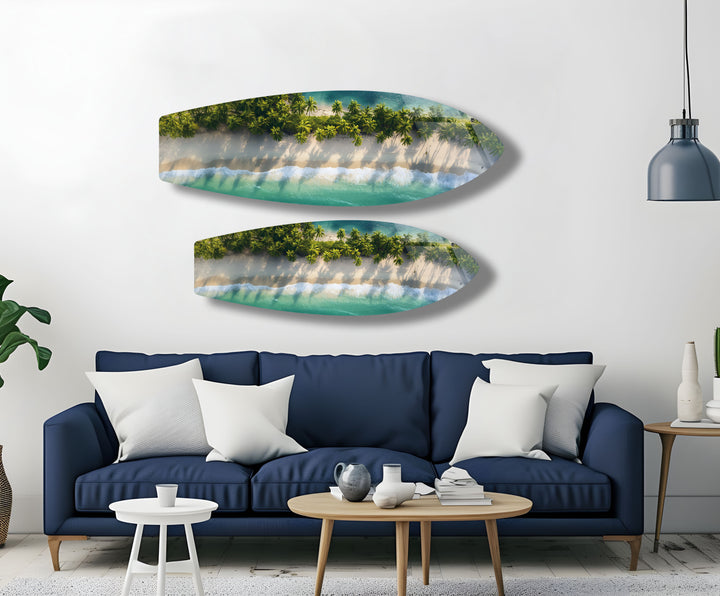 Tropical Escape Surfbrett-Wandkunst 