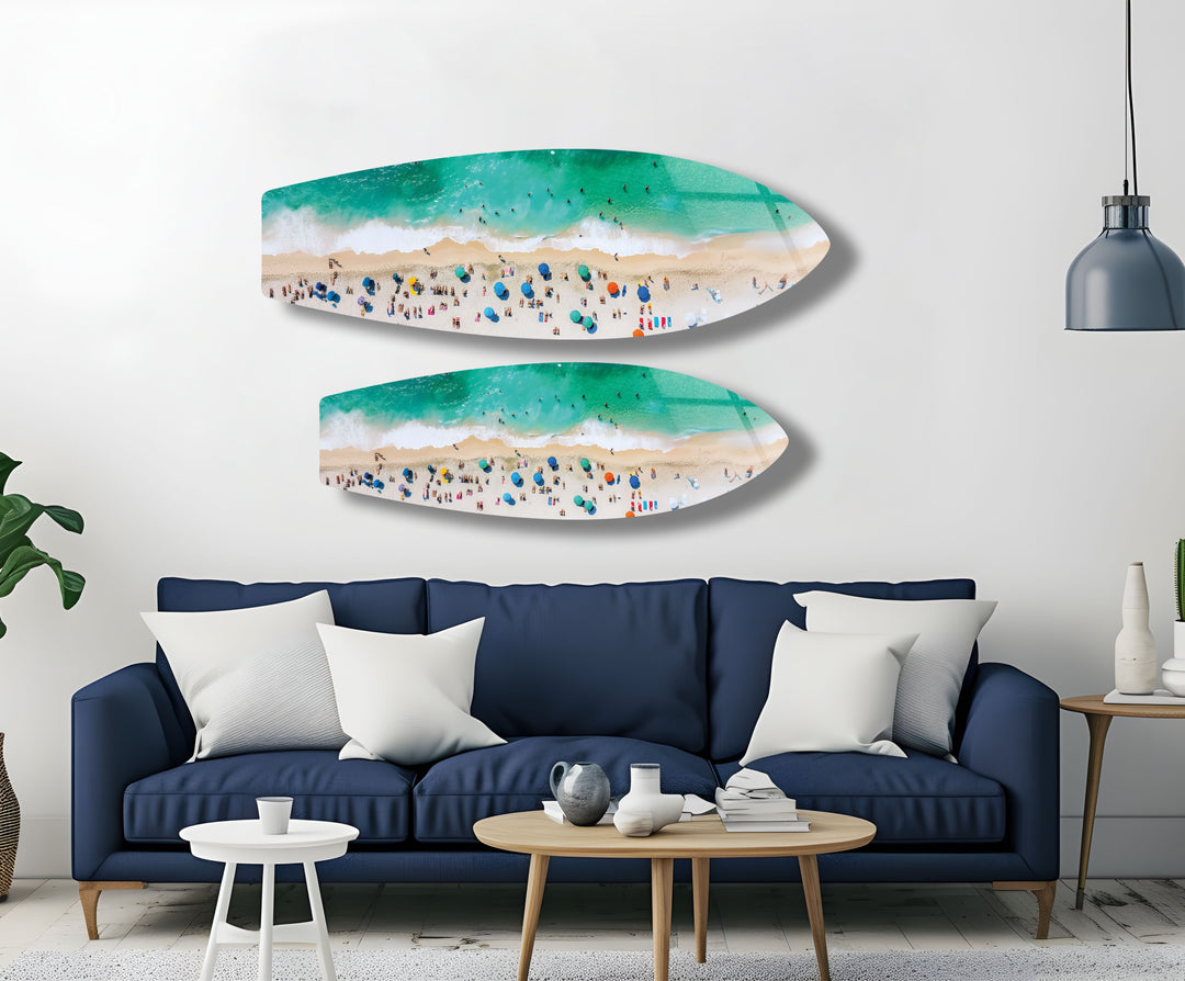 Beach Bliss Surfbrett Wandkunst 