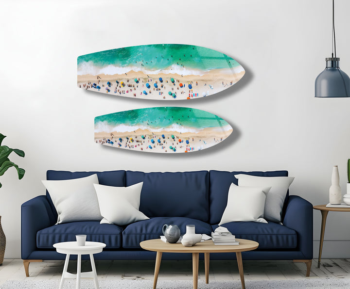 Beach Bliss Surfbrett Wandkunst 