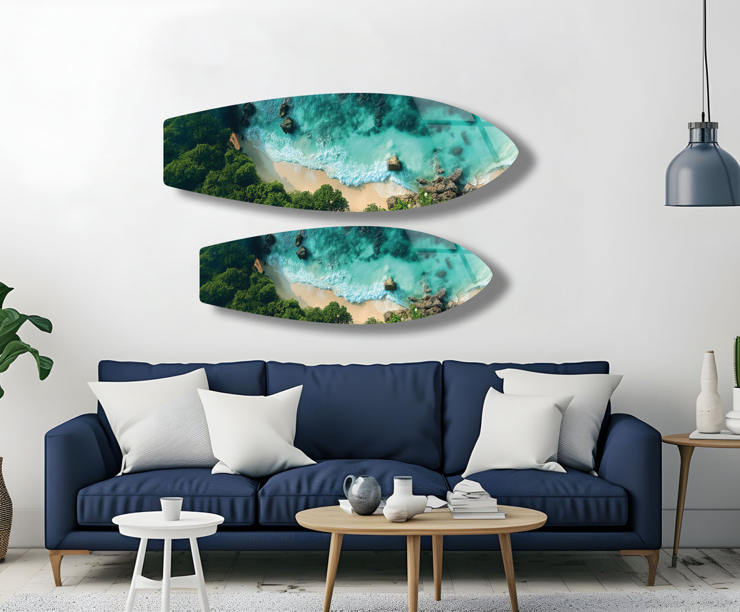 Emerald Cove Surfbrett Wandkunst 