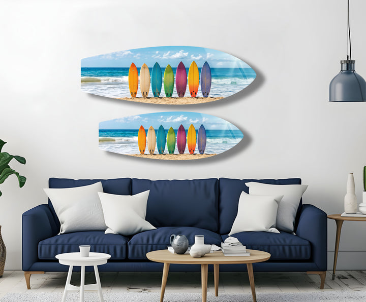 Bunte Surfbretter Wandkunst 