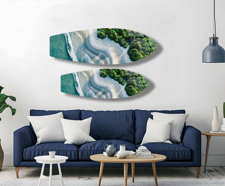 Coastal Bliss Surfbrett-Wandkunst 