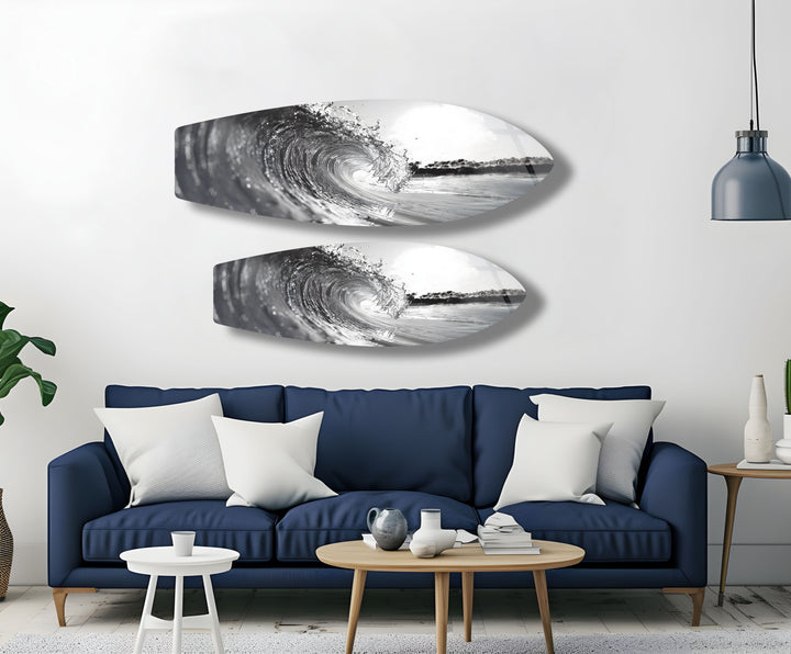 Crystal Wave Surfbrett Wandkunst 