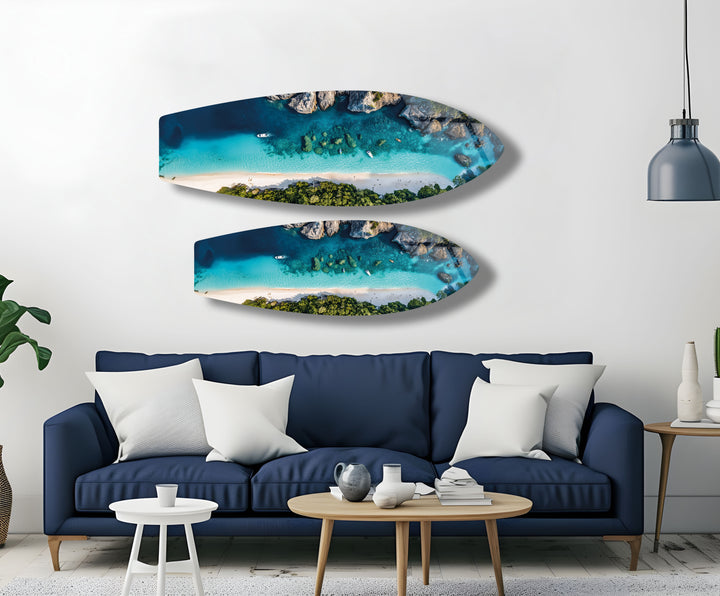 Crystal Cove Surfbrett-Wandkunst 