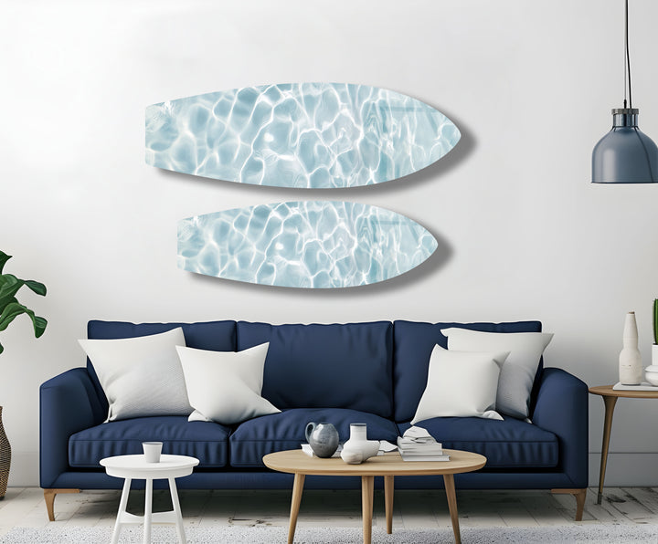 Crystal Blue Waters Surfbrett Wandkunst 
