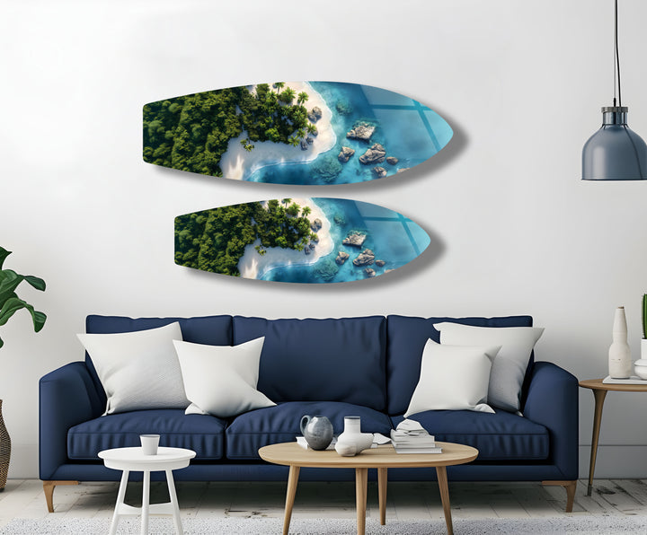 Tropisches Paradies Surfbrett Wandkunst 