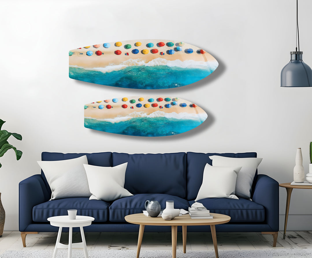 Golden Coast Surfbrett-Wandkunst 