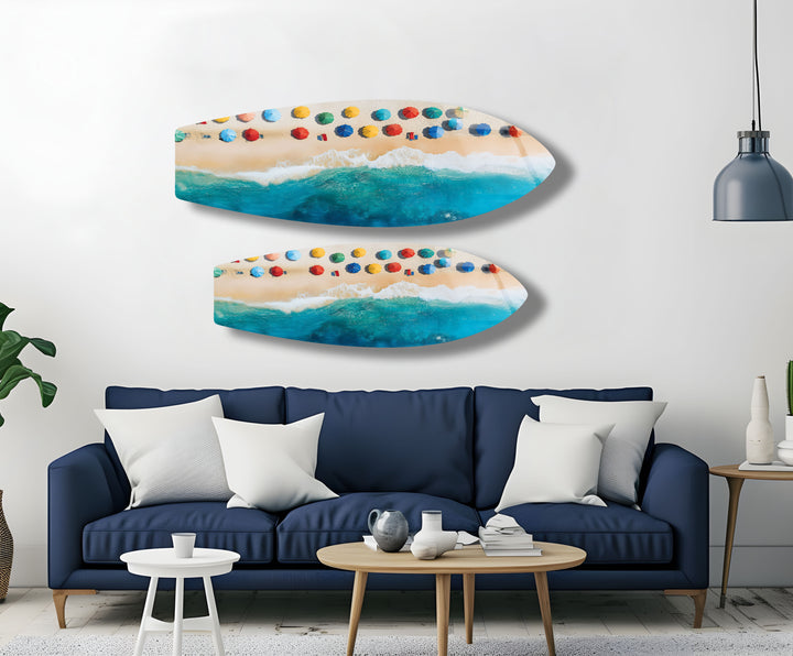 Golden Coast Surfbrett-Wandkunst 