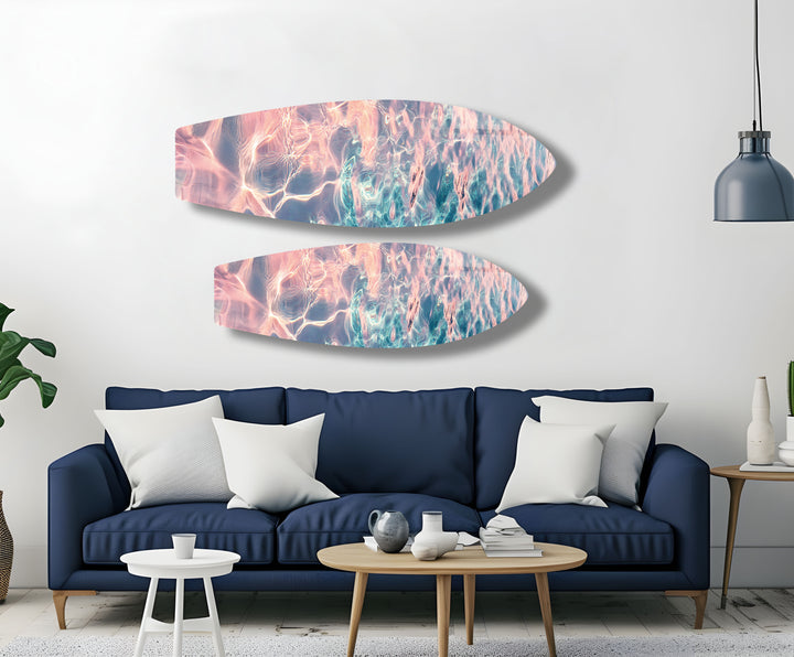 Sonnenuntergang Reflexionen Surfbrett Wandkunst 