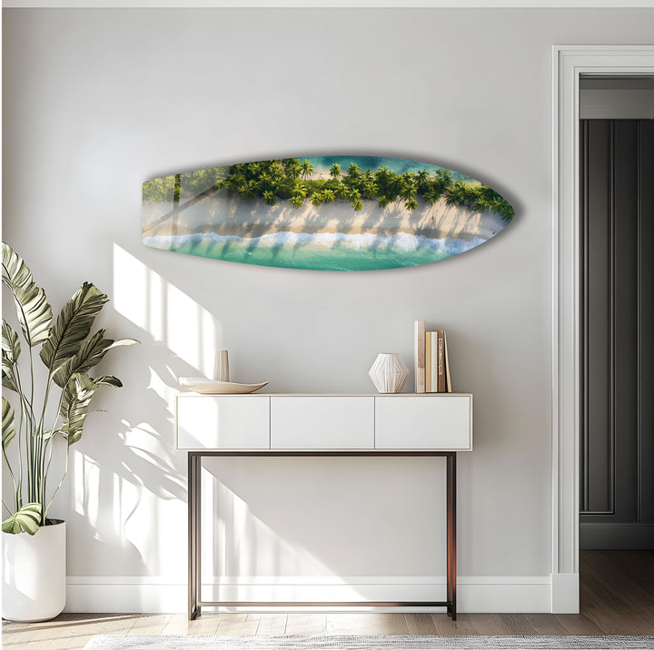 Tropical Escape Surfbrett-Wandkunst 
