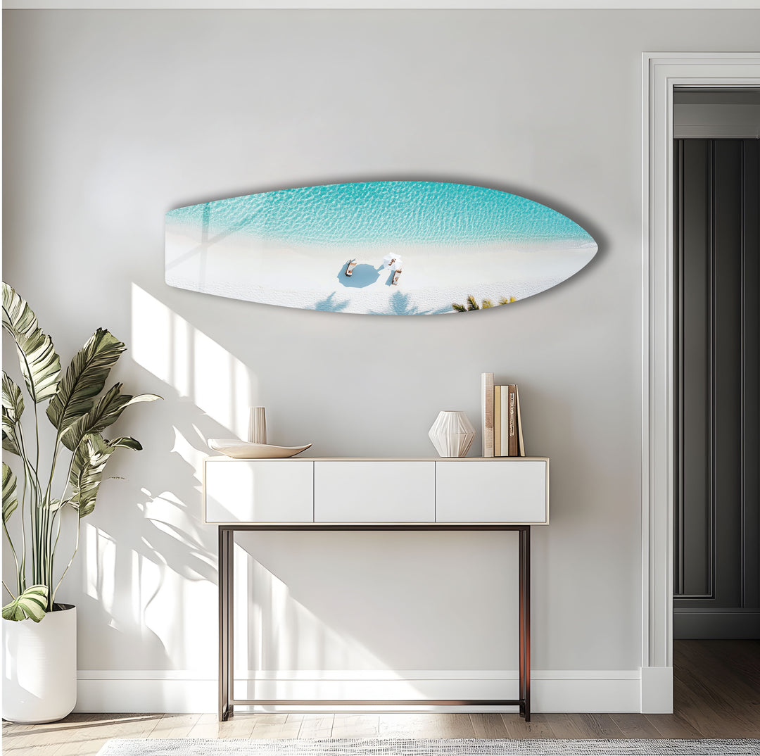 Tropical Serenity Surfbrett Wandkunst 