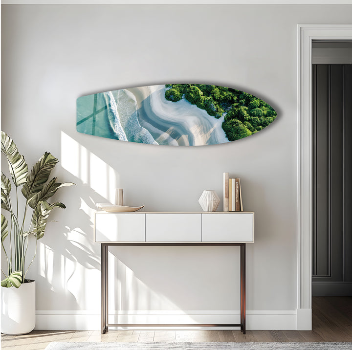 Coastal Bliss Surfbrett-Wandkunst 