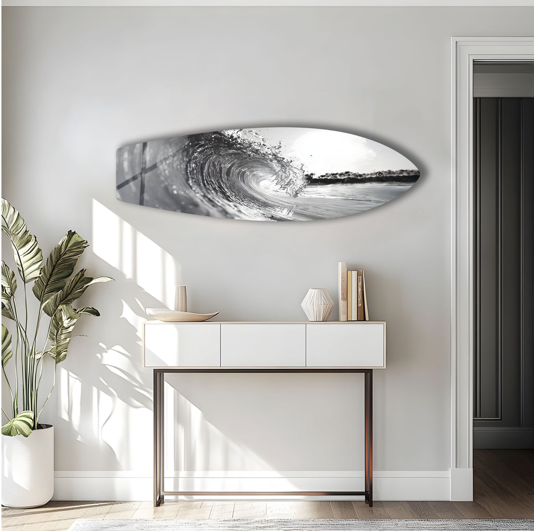 Crystal Wave Surfbrett Wandkunst 