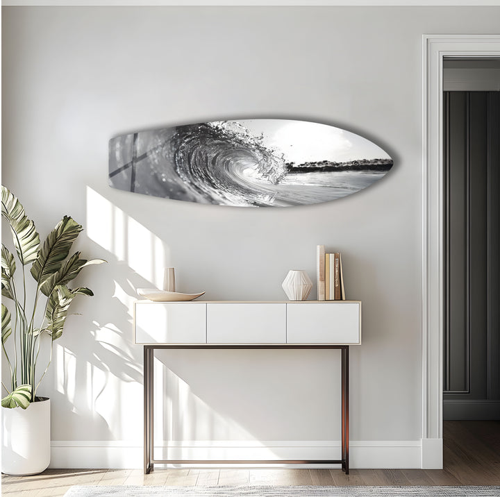 Crystal Wave Surfbrett Wandkunst 