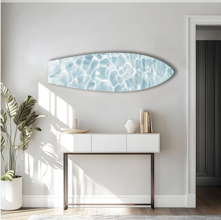 Crystal Blue Waters Surfbrett Wandkunst 