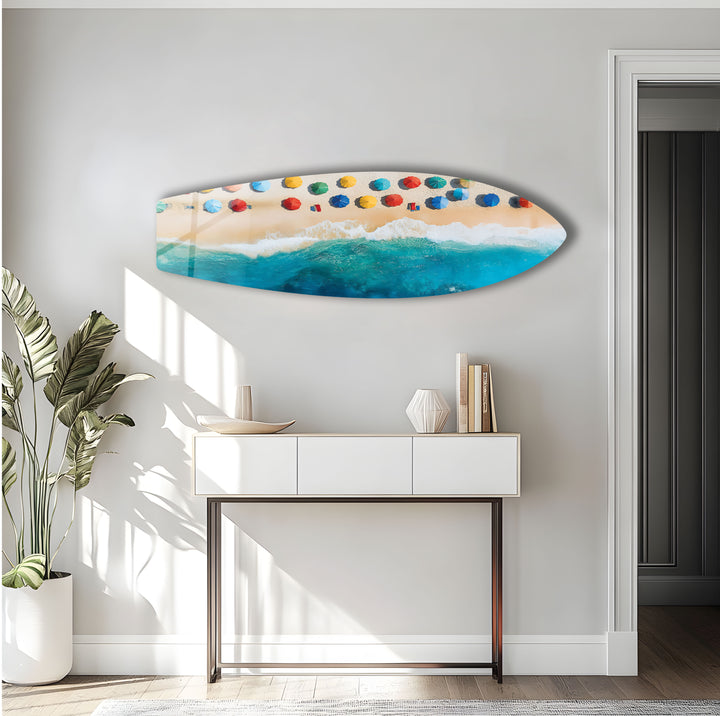 Golden Coast Surfbrett-Wandkunst 
