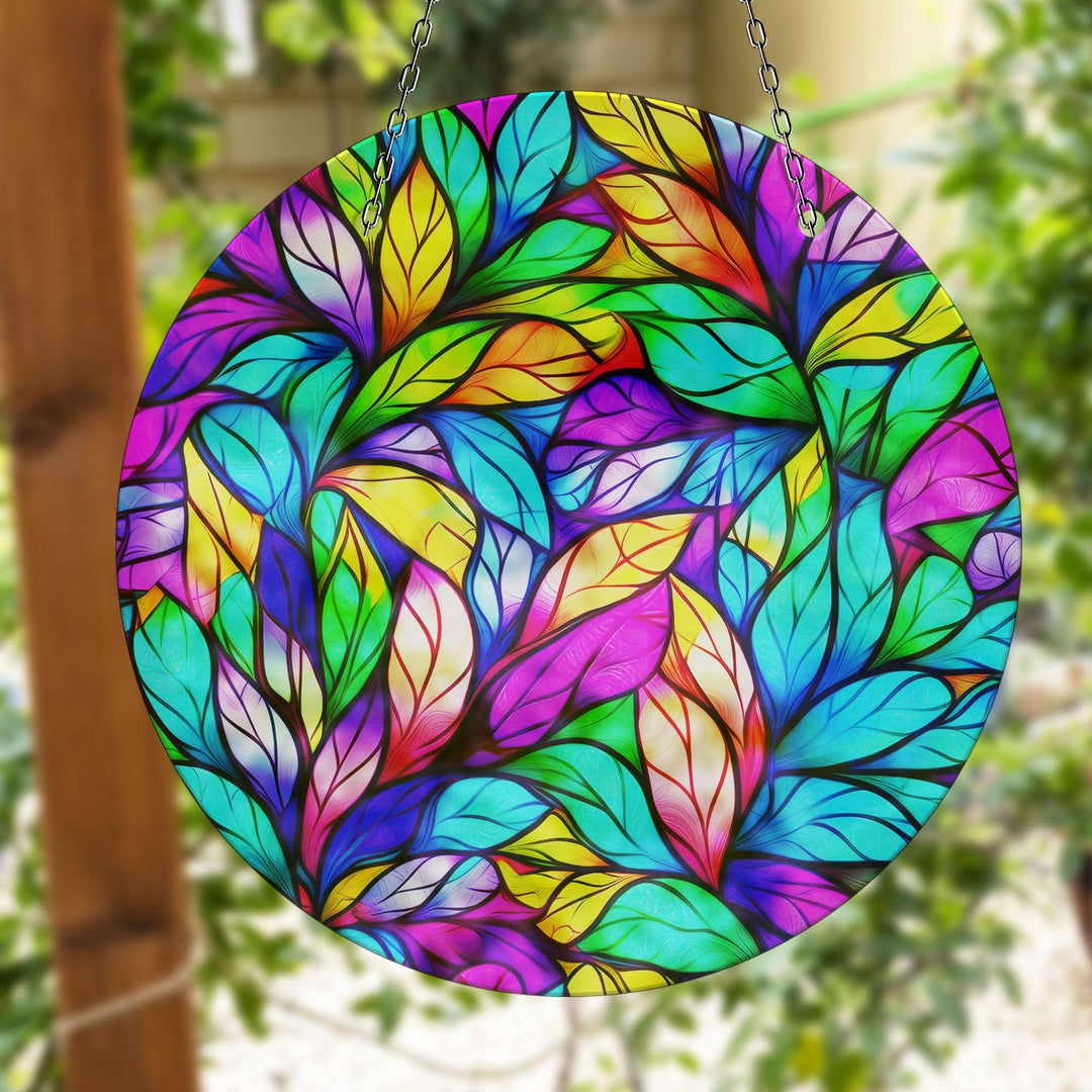 Stained Leaf Suncatcher Decor Unique Stained Glass Suncatchers | Myphotostation

