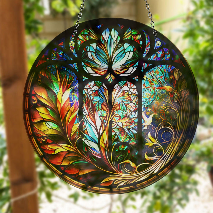 Floral Stained Suncatcher Perfect Gift | Myphotostation
