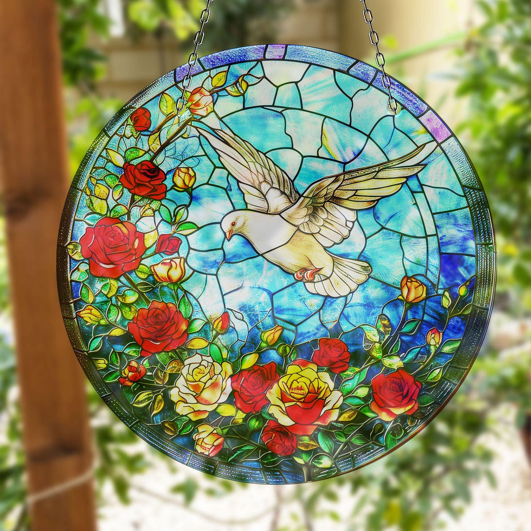 White Brids Stained Suncatcher Brighten Any Space with Glass Suncatchers | Myphotostation
