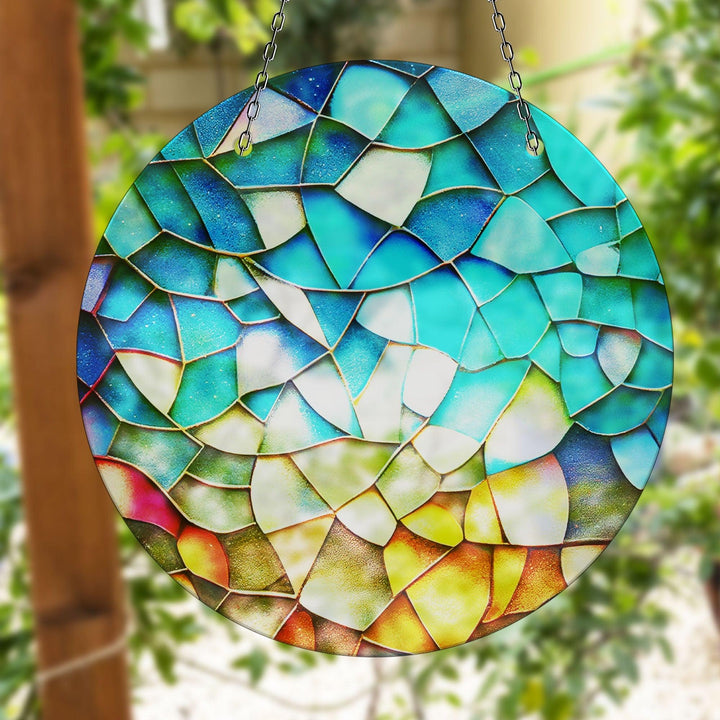 Stained Blue & Yellow Suncatcher Sun Catcher for Window | Myphotostation
