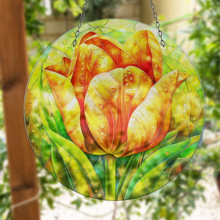 Orange Flower Suncatcher Decor Perfect Gift | Myphotostation
