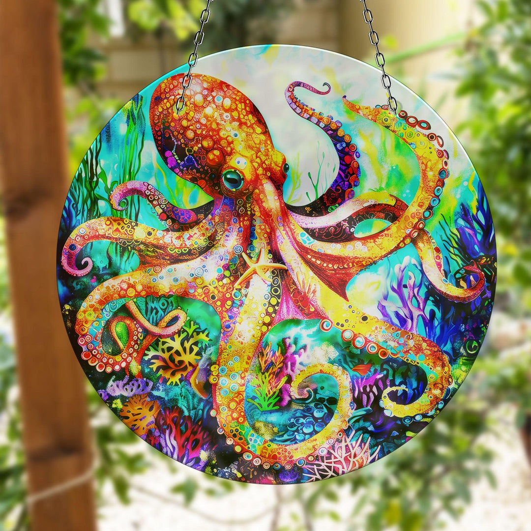 Colored Octopus Suncatcher Sun Catcher for Window | Myphotostation
