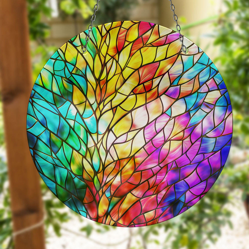 Yellow & Blue and Pink Suncatcher Add Color with Stained Glass Suncatchers for Home | Myphotostation
