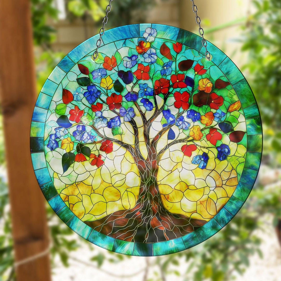 Blue Life of tree Suncatcher Brighten Any Space with Glass Suncatchers | Myphotostation
