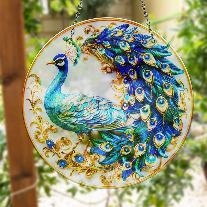 Blauer Pfau Sonnenfänger Dekor